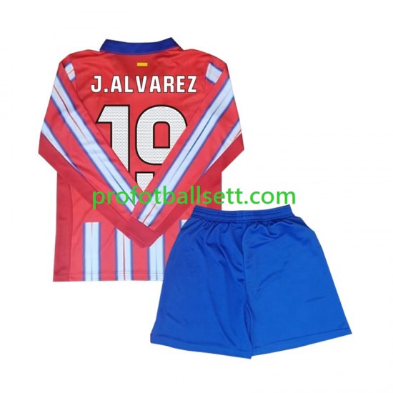 Fotballdrakt Atlético Madrid Julian Alvarez 19 Barn Hjemmekit 2024-2025 Langermet