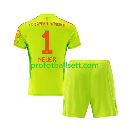 Fotballdrakt FC Bayern München Keeper Manuel Neuer 1 Barn Hjemmekit 2024-2025 Kortermet