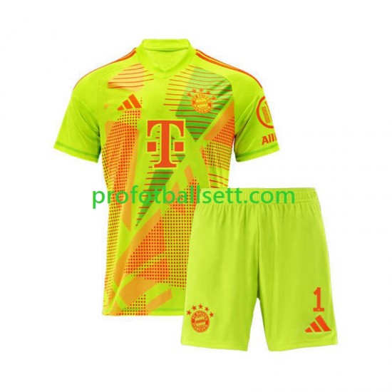 Fotballdrakt FC Bayern München Keeper Manuel Neuer 1 Barn Hjemmekit 2024-2025 Kortermet