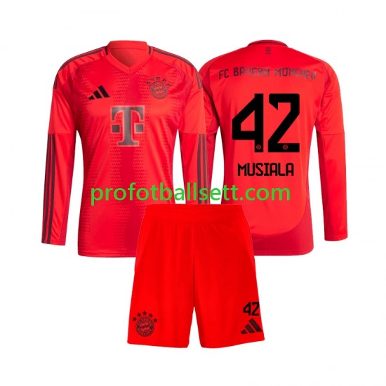 Fotballdrakt FC Bayern München Jamal Musiala 42 Barn Hjemmekit 2024-2025 Langermet