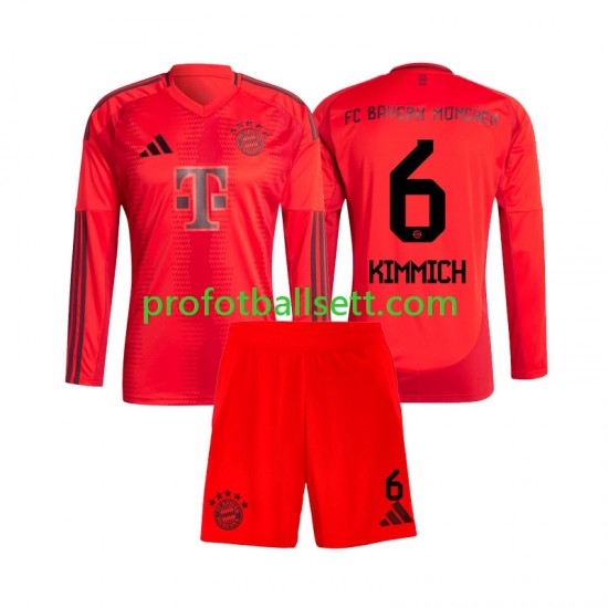 Fotballdrakt FC Bayern München Joshua Kimmich 6 Barn Hjemmekit 2024-2025 Langermet