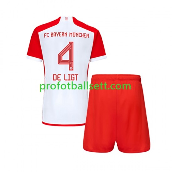 Fotballdrakt FC Bayern München Matthijs de Ligt 4 Barn Hjemmekit 2023-2024 Kortermet