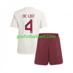 Fotballdrakt FC Bayern München Matthijs de Ligt 4 Barn Tredjekit 2023-2024 Kortermet