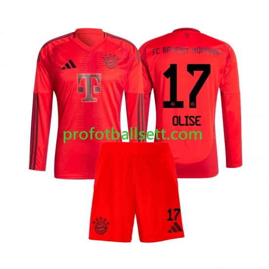 Fotballdrakt FC Bayern München Michael Olise 17 Barn Hjemmekit 2024-2025 Langermet