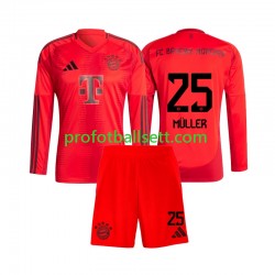 Fotballdrakt FC Bayern München Thomas Muller 25 Barn Hjemmekit 2024-2025 Langermet