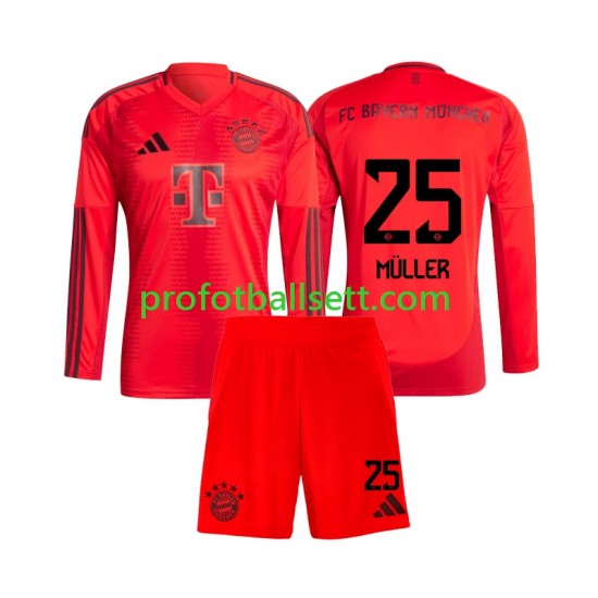 Fotballdrakt FC Bayern München Thomas Muller 25 Barn Hjemmekit 2024-2025 Langermet