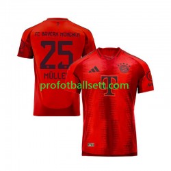 Fotballdrakt FC Bayern München Thomas Muller 25 Herre Hjemmekit 2024-2025 Rød Kortermet