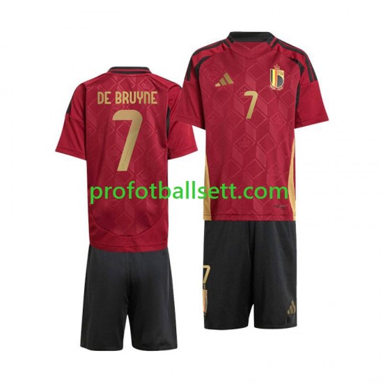 Fotballdrakt Belgia De Bruyne 7 Barn Hjemmekit Euro 2024 Kortermet