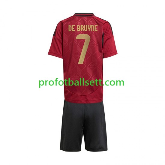 Fotballdrakt Belgia De Bruyne 7 Barn Hjemmekit Euro 2024 Kortermet