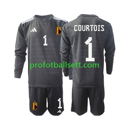 Fotballdrakt Belgia Keeper Courtois 1 Barn Bortekit 2022 Langermet