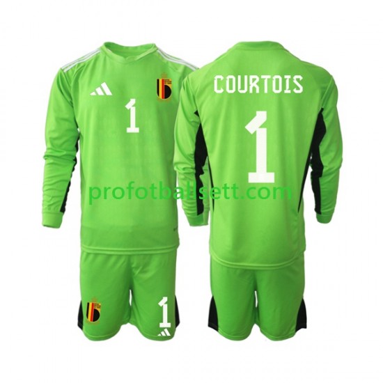 Fotballdrakt Belgia Keeper Courtois 1 Barn Hjemmekit 2021-22 Langermet
