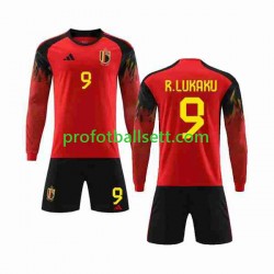 Fotballdrakt Belgia R.LUKAKU 9 Barn Hjemmekit VM 2022 Langermet