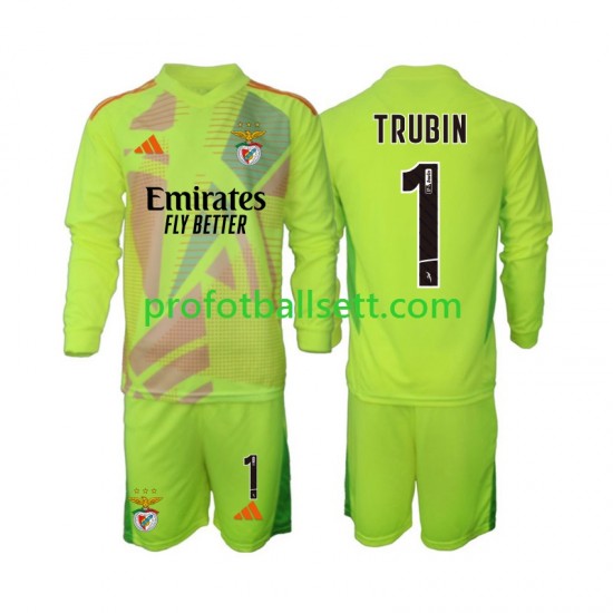 Fotballdrakt Benfica Keeper Anatolij Trubin 1 Barn Hjemmekit 2024-2025 Langermet