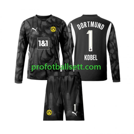 Fotballdrakt Borussia Dortmund Keeper Gregor Kobel 1 Barn Fjerdekit 2024-2025 Langermet