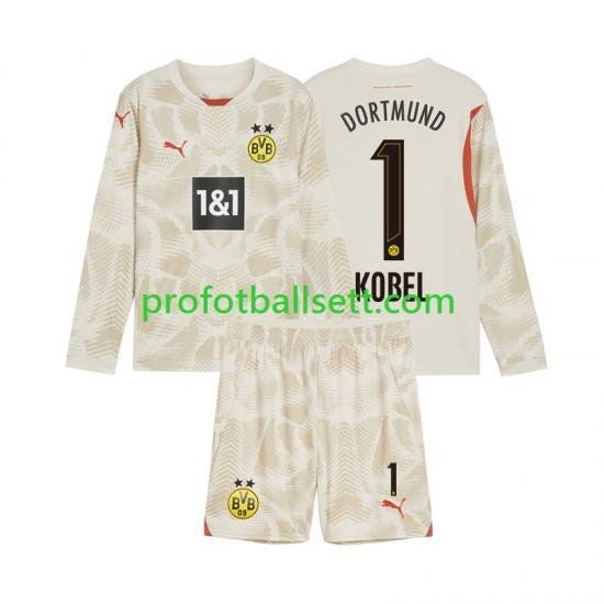 Fotballdrakt Borussia Dortmund Keeper Gregor Kobel 1 Barn Hjemmekit 2024-2025 Langermet
