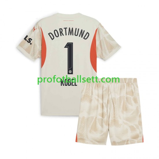 Fotballdrakt Borussia Dortmund Keeper Gregor Kobel 1 Barn Hjemmekit 2024-2025 Kortermet