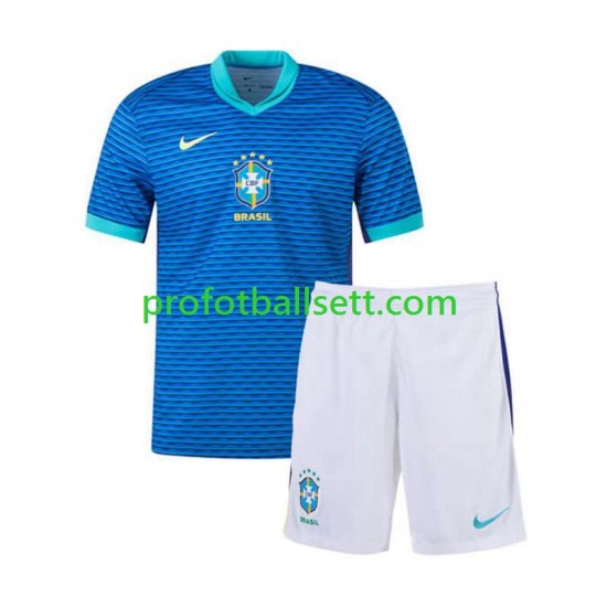 Fotballdrakt Brasil Copa America Barn Bortekit 2024 Kortermet
