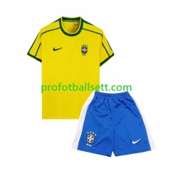 Retro Fotballdrakt Brasil 1998 Barn Hjemmekit Kortermet