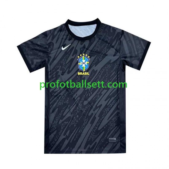 Fotballdrakt Brasil Keeper Copa America Herre Bortekit 2024 Svart Kortermet