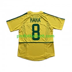 Retro Fotballdrakt Brasil KAKA 8 2002 Herre Hjemmekit Kortermet