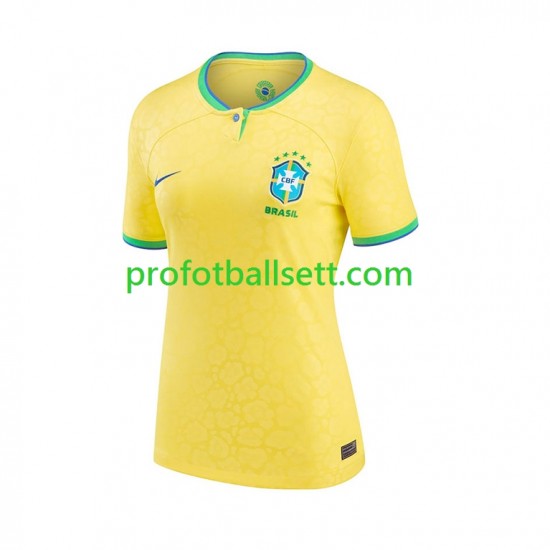 Fotballdrakt Brasil Dame Hjemmekit VM 2022 Kortermet