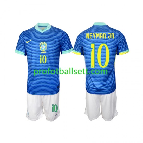 Fotballdrakt Brasil Neymar JR 10 Barn Bortekit 2024 Kortermet