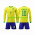Fotballdrakt Brasil Neymar Jr 10 Barn Hjemmekit VM 2022 Langermet