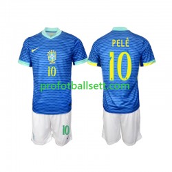 Fotballdrakt Brasil PELE 10 Barn Bortekit 2024 Kortermet