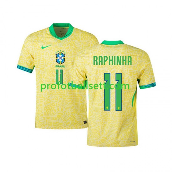 Fotballdrakt Brasil RAPHINHA 11 Herre Hjemmekit 2024 Kortermet