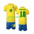 Fotballdrakt Brasil Ronaldinho 10 Barn Hjemmekit VM 2022 Kortermet