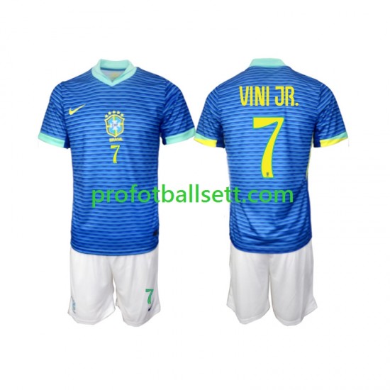 Fotballdrakt Brasil VINI JR 7 Barn Bortekit 2024 Kortermet