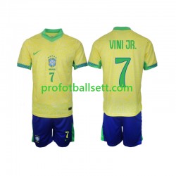 Fotballdrakt Brasil VINI JR 7 Barn Hjemmekit 2024 Kortermet