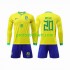 Fotballdrakt Brasil Vinicius Junior 20 Barn Hjemmekit VM 2022 Langermet