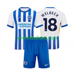 Fotballdrakt Brighton Hove Albion WELBECK 18 Barn Hjemmekit 2024-2025 Kortermet