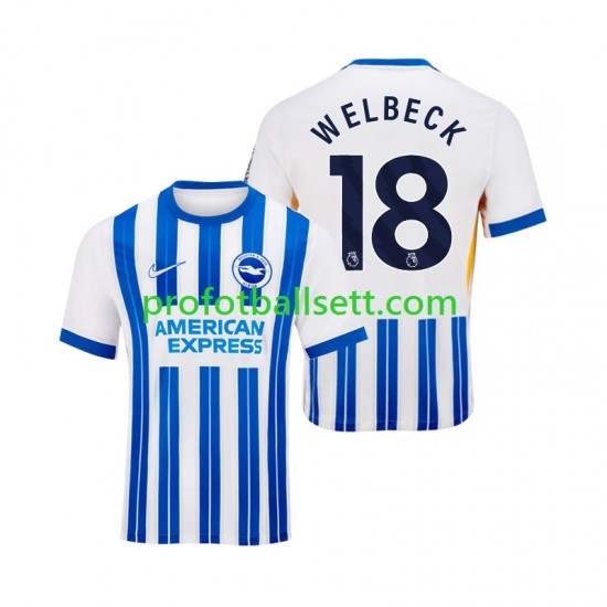 Fotballdrakt Brighton Hove Albion WELBECK 18 Herre Hjemmekit 2024-2025 Kortermet