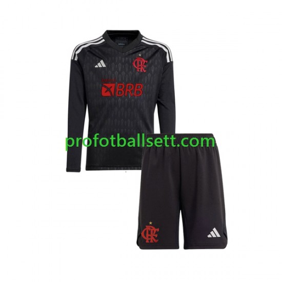 Fotballdrakt CR Flamengo Keeper Barn Bortekit 2023-2024 Langermet