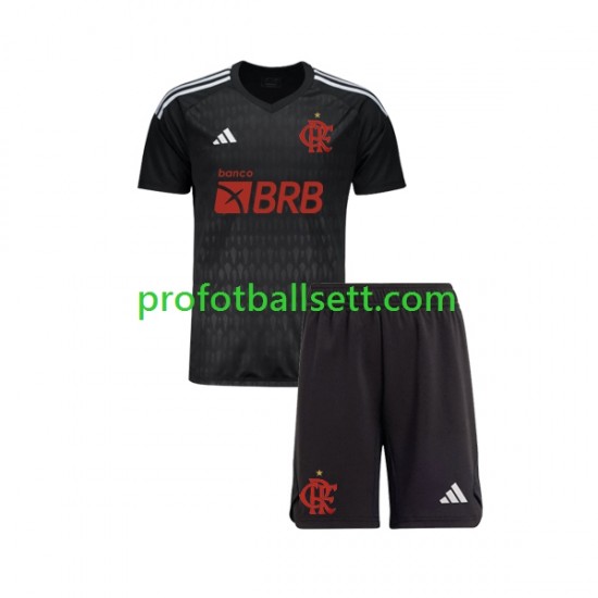 Fotballdrakt CR Flamengo Keeper Barn Bortekit 2023-2024 Kortermet