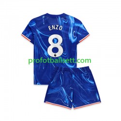 Fotballdrakt Chelsea Enzo 8 Barn Hjemmekit 2024-2025 Kortermet