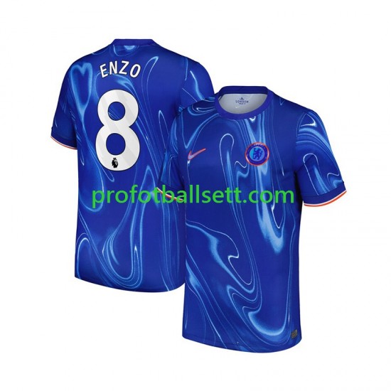 Fotballdrakt Chelsea Enzo 8 Herre Hjemmekit 2024-2025 Kortermet