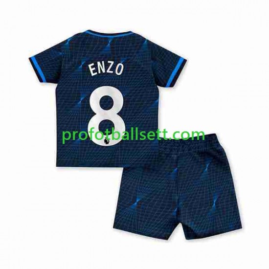 Fotballdrakt Chelsea Enzo Fernandez 8 Barn Bortekit 2023-2024 Kortermet