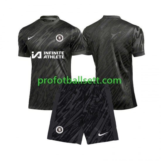 Fotballdrakt Chelsea Keeper Barn Bortekit 2024-2025 Kortermet