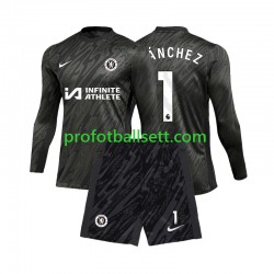 Fotballdrakt Chelsea Keeper Robert Sanchez 1 Barn Bortekit 2024-2025 Langermet