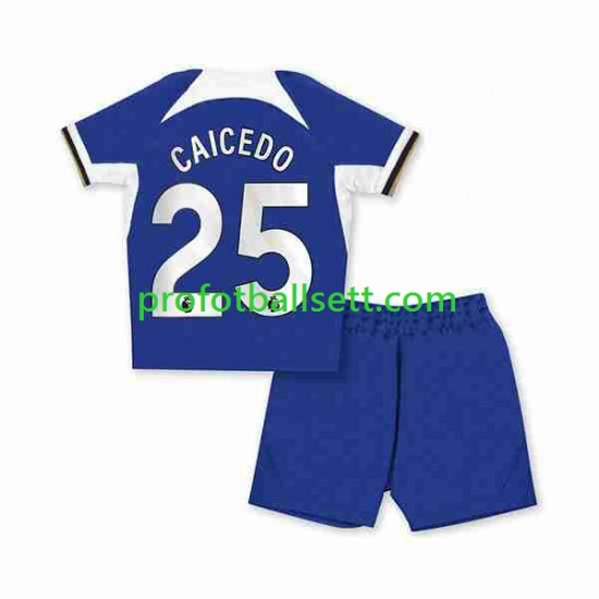 Fotballdrakt Chelsea Moises Caicedo 25 Barn Hjemmekit 2023-2024 Kortermet