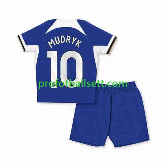 Fotballdrakt Chelsea Mykhaylo Mudryk 10 Barn Hjemmekit 2023-2024 Kortermet
