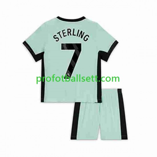 Fotballdrakt Chelsea Raheem Sterling 7 Barn Tredjekit 2023-2024 Kortermet