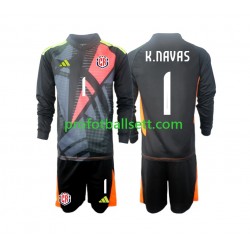 Fotballdrakt Costa Rica Keeper Keylor Navas 1 Barn Tredjekit 2024 Svart Langermet