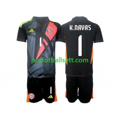 Fotballdrakt Costa Rica Keeper Keylor Navas 1 Barn Tredjekit 2024 Svart Kortermet