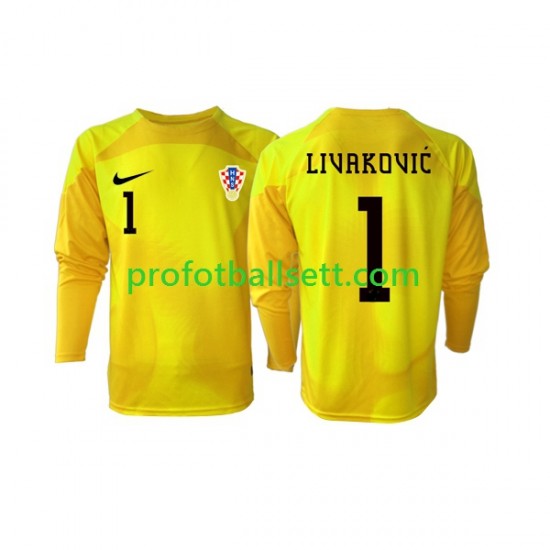 Fotballdrakt Kroatia Keeper Dominik Livakovic 1 Herre Hjemmekit VM 2022 Langermet