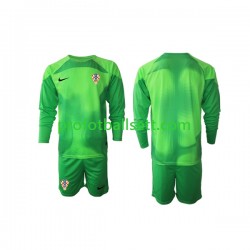 Fotballdrakt Kroatia Keeper Barn Bortekit VM 2022 Langermet