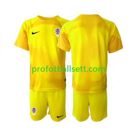 Fotballdrakt Kroatia Keeper Barn Hjemmekit VM 2022 Kortermet
